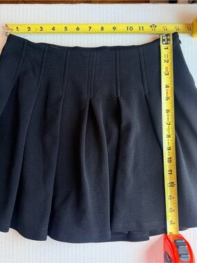Monteau Black Pleated A-Line Skirt